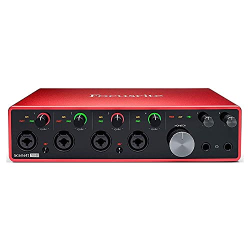 Focusrite Scarlett 18i8 3rd Gen USB Audio Interface, for Producers, Musicians, Bands, Content Creators High-Fidelity, Studio Quality Recording, and All the Software You Need to Record - 4 mic preamps, 18x8 I/O - Interface only