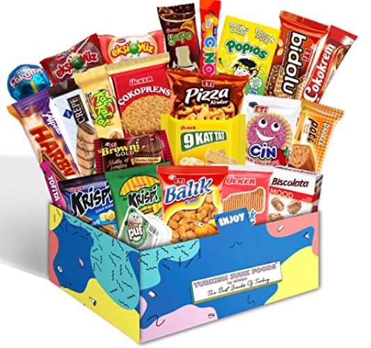 Classic Maxi Box Turkish Junk Foods International Snacks Extra Care Package, Ultimate Assortment of Turkish Treats, Mix variety pack of snacks, Best Foreign Candy or Foreign Snacks Box