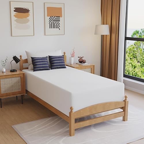 FDW 14 inch Gel Memory Foam Mattress Medium Firm Mattresses for Cool Sleep Relieving No Fiberglass CertiPUR-US Certified Mattress in a Box,Twin - White - Twin - 14 IN