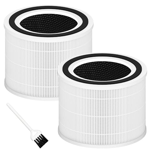 Core 300 Replacement Filter for LEVOIT Core 300 and Core 300S Air Purifier, 2 Pack 3-in-1 H13 True HEPA Replacement Filter, Compared to Part # Core 300-RF (White) - White - Core 300-rf Air Purifier Filter - 2