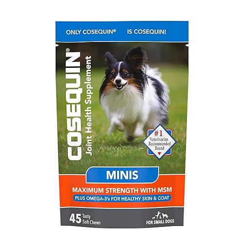 Nutramax Cosequin Minis Maximum Strength Joint Health Supplement - With Glucosamine, Chondroitin, MSM, and Omega-3's, 45 Soft Chews