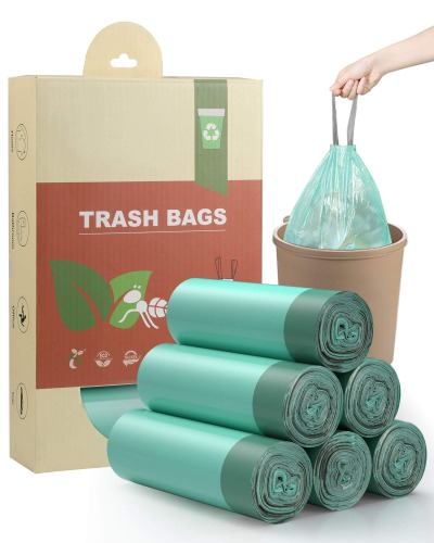AYOTEE Compostable Trash Bags 4 Gallon Drawstring Trash Bags