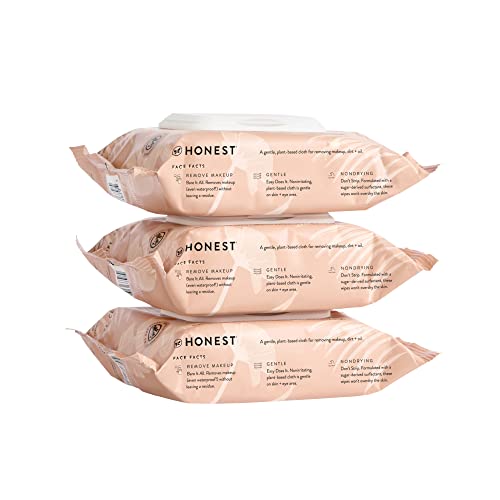 Honest Beauty Makeup Remover Facial Wipes | EWG Verified, Plant-Based, Hypoallergenic | 30 Count 3 Pack - 3-Pack (90 Count)