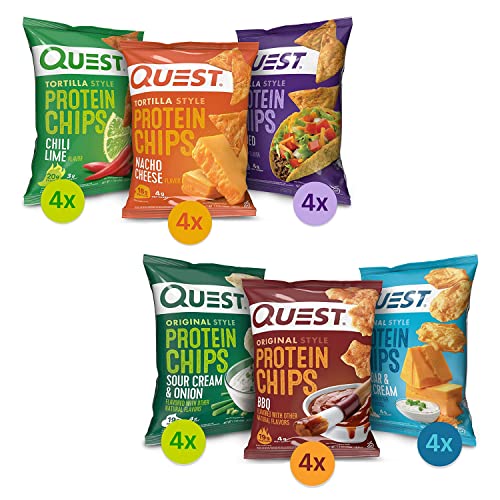 Quest Nutrition Protein Chips Variety Pack Bundle, High Protein, Low Carb, 24 Count