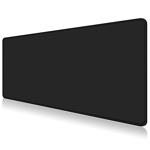 Dapesuom Large Gaming Mouse Pad, Extended Mousepad with Stitched Edges, Water Resist Keyboard Pad with Non-Slip Base, Big XXL Mousepad Desk Mat for Gamer, Laptop, Office, 35.5x15.7in, Jet Black - Jet Black - XXXL Large (35.5" x 15.7")