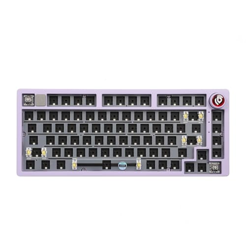 EPOMAKER x LEOBOG Hi75 Aluminum Alloy Wired Gaming Keyboard Barebones, 75% Gasket-Mounted RGB Creamy Keyboard, Hot-swap Custom Mechanical Keyboard, with Mode-Switching Knob, NKRO for Win/Mac (Green) - Purple