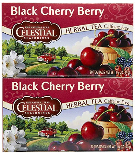 Celestial Seasonings Black Cherry Berry Tea Bags, 20 Count (Pack of 2) - Black Cherry Berry - 20 Count (Pack of 2)