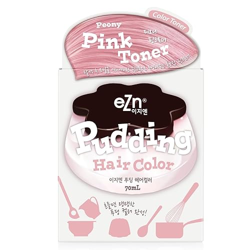 eZn Pudding Hair Dye Ammonia Free Semi-Permanent Self Hair Dye DIY Kit included contain Keratin Made in Korea Beauty (Pink Toner) - Pink Toner
