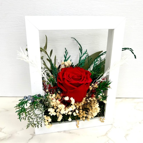 Luxury Floral Kit to Arrange a DIY Floral Frame with 1 REAL Preserved Rose, Hydrangea, Lavender and More! - Champagne (most popular)