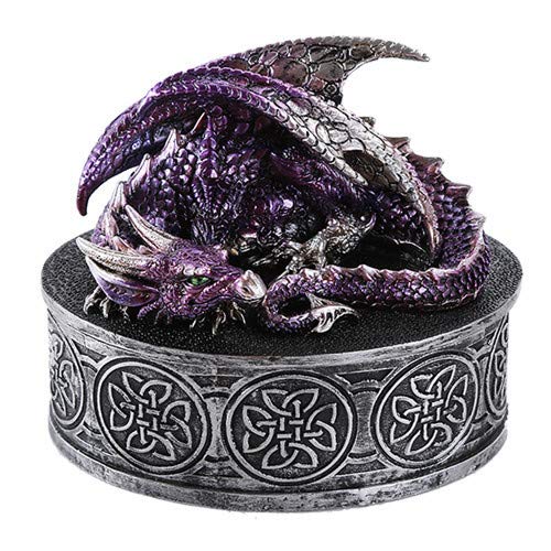 Pacific Giftware Medieval Fantasy Mythical Dragon Lidded Treasure Trinket Box - 