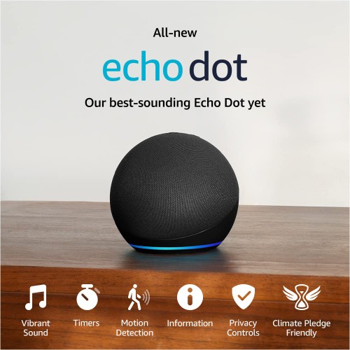 All-New Echo Dot (5th Gen, 2022 release) | Smart speaker with Alexa | Charcoal - Charcoal Device only