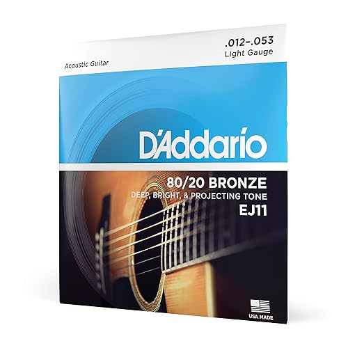 D'Addario Guitar Strings - 80/20 Bronze - EJ11 - Light, 12-53