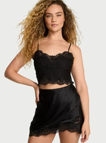 Satin Lace Cami & Mini Skirt Set