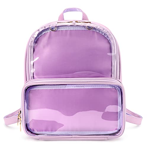 STEAMEDBUN Ita Bag Double Window Candy PU Leather Backpack Kawaii Pins Bag with insert - Purple