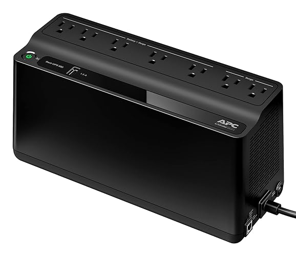 APC UPS Battery Backup and Surge Protector, 600VA/300 Watts Backup Battery Power Supply, BE600M1 Back-UPS with USB Charger Port - 600VA - USB-A Charging