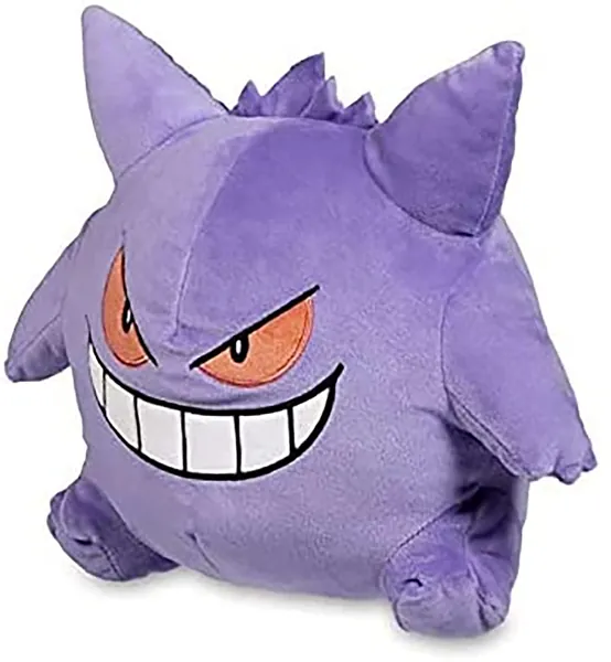 Plush Animal Backpack Plush School bagrole Playing Anime Character Gengar Doll Cartoon boy Girl Gift(Mudkip ​Plush) ，Gengar Cosplay Double Strap Shoulder Bag，Purple - 