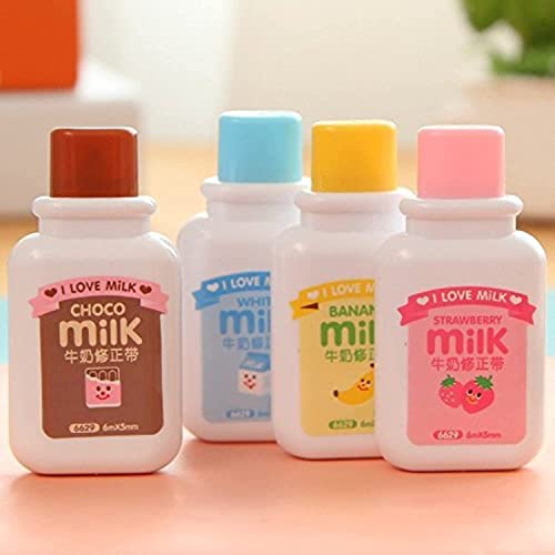 Kasmena 4PCS Milk Bottle Style Correction Tape (Random Color) - Multicolor