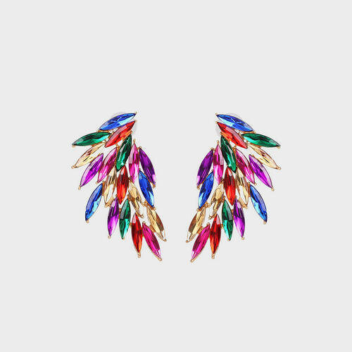 Alloy Acrylic Wing Earrings - Multicolor / One Size