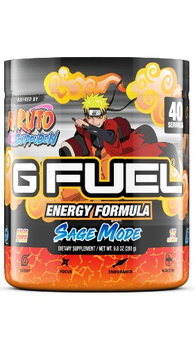 G Fuel Sage Mode Elite Energy Powder Inspired by Naruto Shippuden, 9.8 oz (40 Servings)