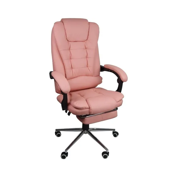 Cadeira De Escritorio Presidente Ergonomica Apoio Para Pés - Rosa - Rosa