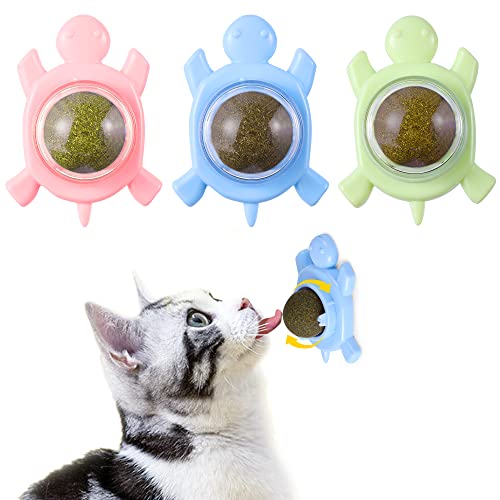 GBSYU Catnip Ball ‖ Catnip Balls for Cats Wall: silvervine for Cats, 3-Piece Silvervine Catnip Cat Toys for Indoor Cats, Edible Cat nips Organic Ball, Cute Silvervine Cat Toy - 3PCS