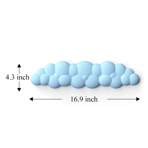 Cloud Keyboard Wrist Rest Memory Foam Wrist Support Cushion for Work and Gaming - blue long