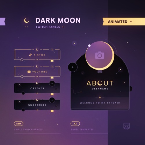 Dark Moon: Twitch Panels - Melonturtle's Ko-fi Shop