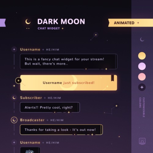 Dark Moon: Chat Widget (StreamElements) - Melonturtle's Ko-fi Shop