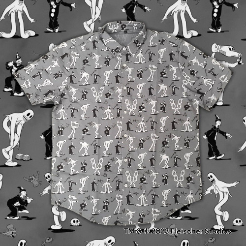 Fleischer Studios - Koko The Clown Ghost Button Up Shirt