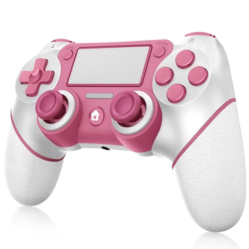 Ubsvaky Pink Wireless Controller For PS4, Pink Macro P-4 Controller Accessories, Recharge Controller For PC, P-4 Accessories Perfect Adaptive Full Version 4/4 Pro/Slim. - pink