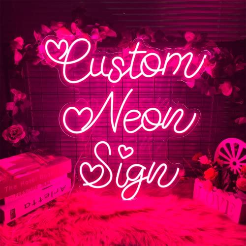Custom Neon Sign for Wall Decor Personalized LED Neon Light Signs Bedroom Decorations Room Decor Aesthetic Name Sign Wedding Party Home Decorations Birthday Gift for Women - Custom Neon sign