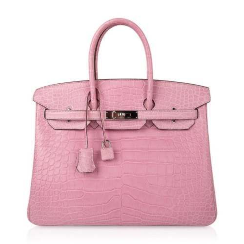 Hermes Limited Edition Birkin 35 Bag 5P Pink Matte Alligator with Palladium Hardware | Default Title