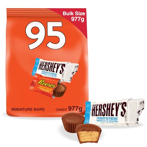Hershey's & Reese's Holiday Candy Bulk - Holiday Chocolate Candy Assorted Mini Bars, 95 Count - Hershey's & Reese's - 95 Count (Pack of 1)