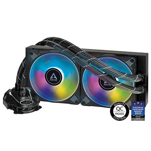 ARCTIC Liquid Freezer II 240 A-RGB - Multi-Compatible All-in-one CPU AIO Water Cooler with A-RGB, Efficient PWM-Controlled Pump, Fan Speed: 200-1800 RPM, LGA1700 Compatible - Black