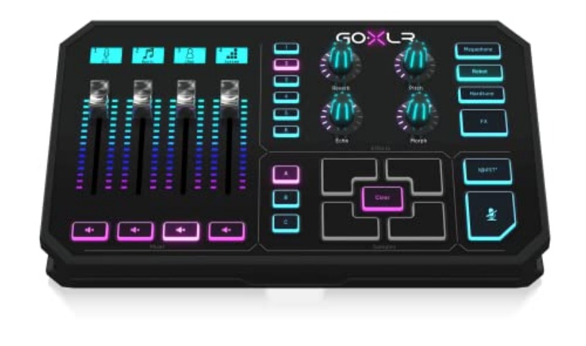TC Helicon GoXLR Revolutionary Online Broadcaster Platform with 4-Channel Mixer, Motorized Faders, Sound Board and Vocal Effects, Officially Supported on Windows