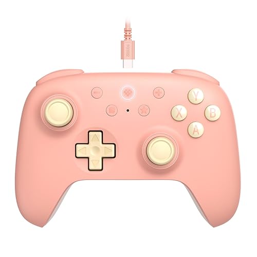 8Bitdo Ultimate 2C Wired Controller for Windows PC and Android, with 1000Hz Polling Rate, Hall Effect Joysticks and Hall Triggers, and Remappable L4/R4 Bumpers (Peach) - Ultimate 2C - Peach