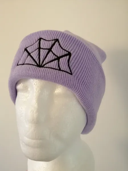 Pastel Goth Spiders Web Cuffed Beanie- Various Colours