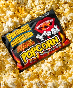 Ghost Pepper Popcorn: Microwavable popcorn flavored with a super-spicy pepper.