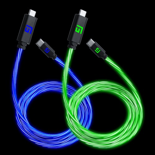 1,5M/5ft USB-C/C with LED light (2 pack) | High-Speed Charging + Sync