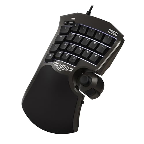 HORI Tactical Assault Commander F14 (Final Fantasy XIV Black Edition) - Mechanical Keypad for PC (Windows 11/10), PS5, and PS4 - Officially Licensed by Square Enix
