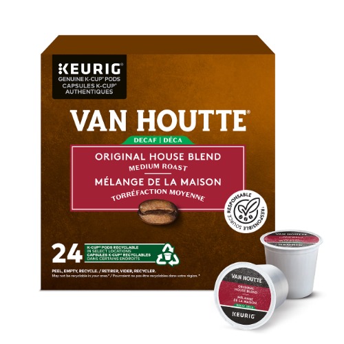 Van-Houtte-Original-House-Decaf-Single-Serve-Keurig-Certified-Recyclable-K-Cup-pods-for-Keurig-brewers,-24-Count - 