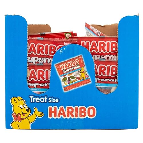 Haribo Supermix Sweets Mini Bags, 16g x 100 packs (1.6kg) - single - 16 g (Pack of 100)