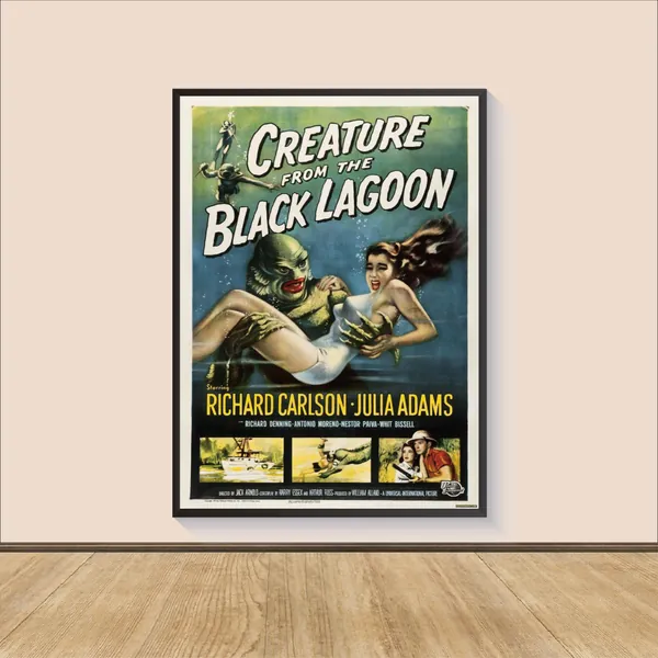 Creature from the Black Lagoon (1954) Movie Poster Print, Canvas Wall Art, Room Decor, Personalized gift, Gifts for Him/Her, Wall Art Print