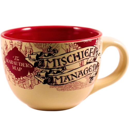 Silver Buffalo Harry Potter The Marauder's Map Mischief Managed Soup Ceramic Mug, 24-Ounce - 24oz Marauder's Map Mischief Managed