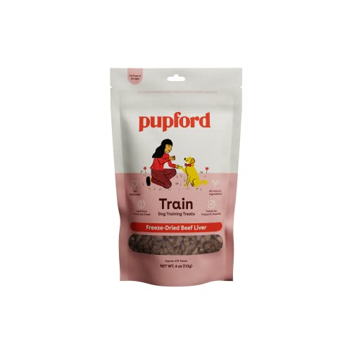 Pupford Freeze Dried 475+ Puppy Treats, Low Calorie, Vet Approved, All Natural, Healthy Training Treats for Small to Large Dogs (Beef Liver) - Beef - 4 Ounce (Pack of 1)