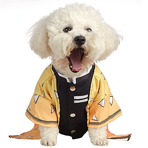 Coomour Dog Costume Pet Clothes Cat Cosplay Outfits Funny Small Dog Costumes (S,Yellow) - Small (Chest:18") - Yellow