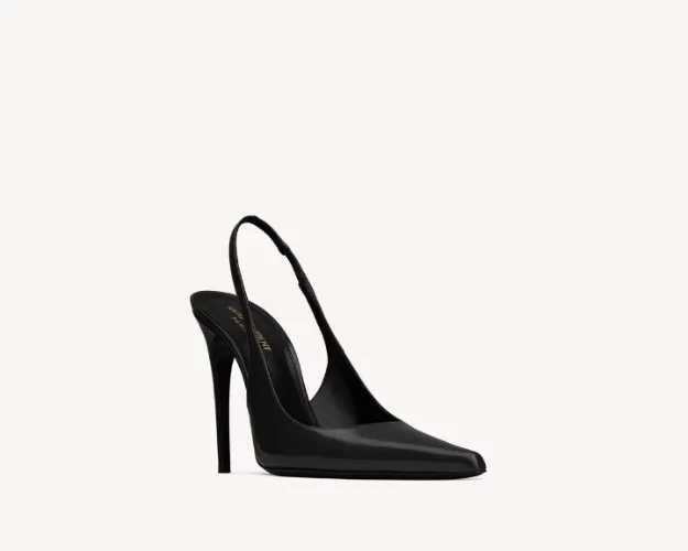 Vendome slingback pumps in glazed leather - YSL