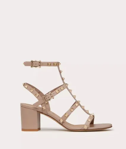 Rockstud Calfskin Ankle Strap Sandal 60 MM - VALENTINO