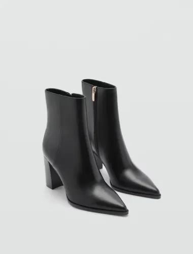 Pointed Heel Ankle Boot - MANGO