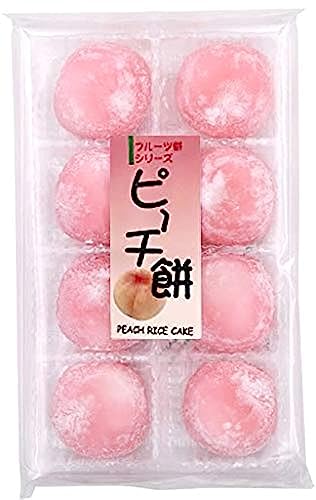 Kubota Daifuku Ichigo Fruits Mochi Peach Flavor Japanese Rice Cake (8 pcs) - 7.4oz/210g (Pack of 1)